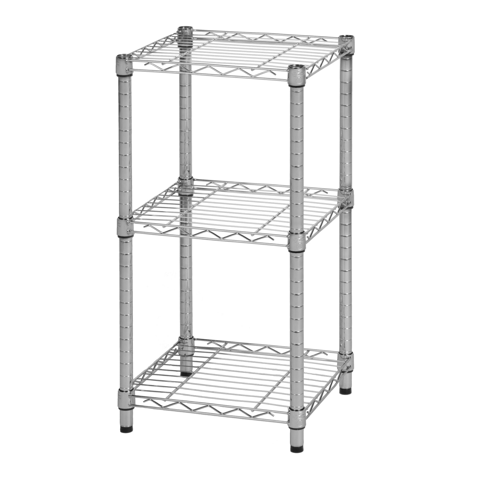 Honey-Can-Do 3-Tier Stackable Chrome Wire Shelf, 200 lb/Shelf, 15x14x30 in