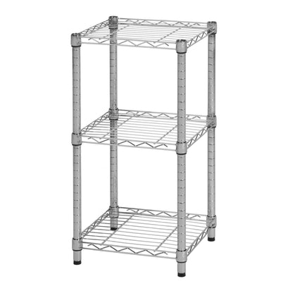 Honey-Can-Do 3-Tier Stackable Chrome Wire Shelf, 200 lb/Shelf, 15x14x30 in