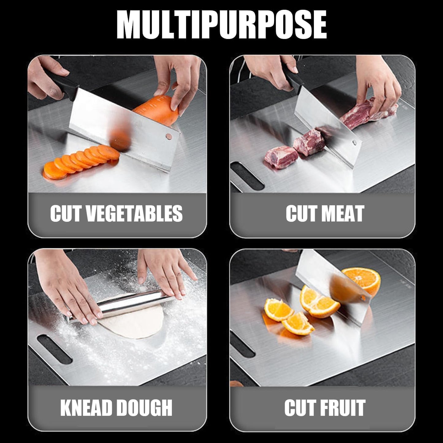 Titanium Cutting Board - 2025 New Upgrade 100% Pure Titanium Cutting Boards for Kitchen Double Sided Non Toxic Titanware Cutting Board,Hygiene Durable Dishwasher Safe Chopping Board (18"L x 12"W)