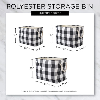 DII Collapsible Polyester Storage Bin, Variegated, Cream, Large