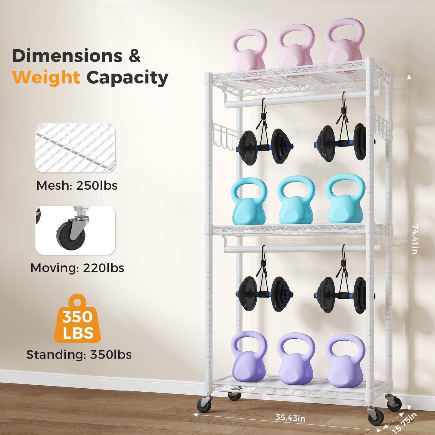 OLIXIS Clothes Rack Heavy Duty Adjustable Garment Clothing Rack with Wheels, Rolling Metal