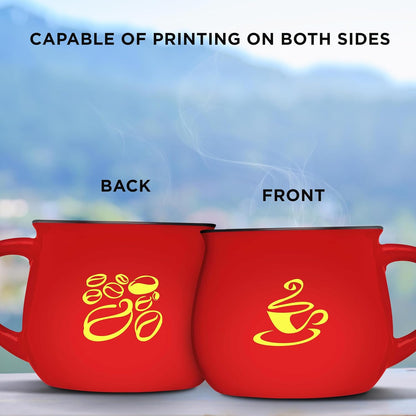 Custom Glazed Campfire Coffee Mugs 12 oz. Set of 10, Personalized Bulk Pack - Perfect for Coffee, Tea, Espresso, Hot Cocoa, Other Beverages - Red