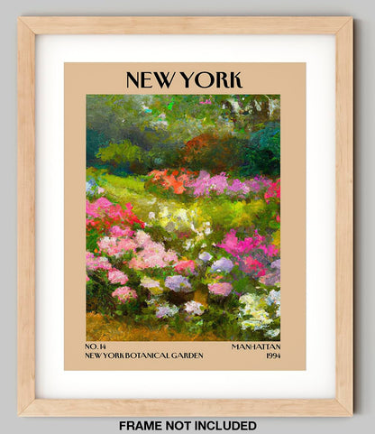Retro Vintage New York Wall Art Print - 11x14 Unframed Poster - New York City Souvenirs, Cute Trendy Colorful Wall Decor (New York Botanical Garden, 11x14")