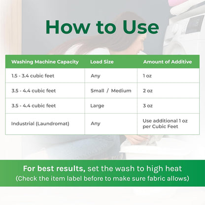 Lice and Bed Bug Laundry Additive - Environmentally Responsible, Odorless, and Stain-Free Liquid Laundry Treatment - Safe for Children and Pets - Any Water Temperature (32 Fl Oz)