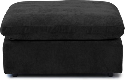 JACH Modular Ottoman Seater for Living Room, Cushion Covers Removable, Minimalist Comfy Footstool, Breathable Ottoman for Living Room Apartment (Black)