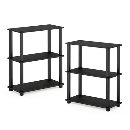 Furinno TURN-S-TUBE Storage Shelves Set of 2, 3-Tier Book Shelf, Corner Shelf, Toolless Open