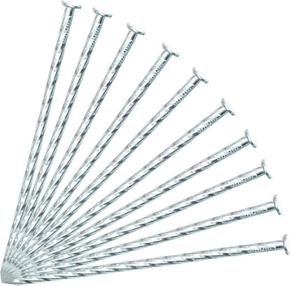 50/100/150 Pack 6" Solid Galvanized Non-Rust Metal Garden Stakes Spiral Landscape Edging Anchors for Paver Edging, Gardening, House Construction, etc (100)