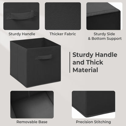 STORAGEIDEAS 11" Fabric Storage Bins, Collapsible Storage Cubes Organizer with Handles, Heavy Duty