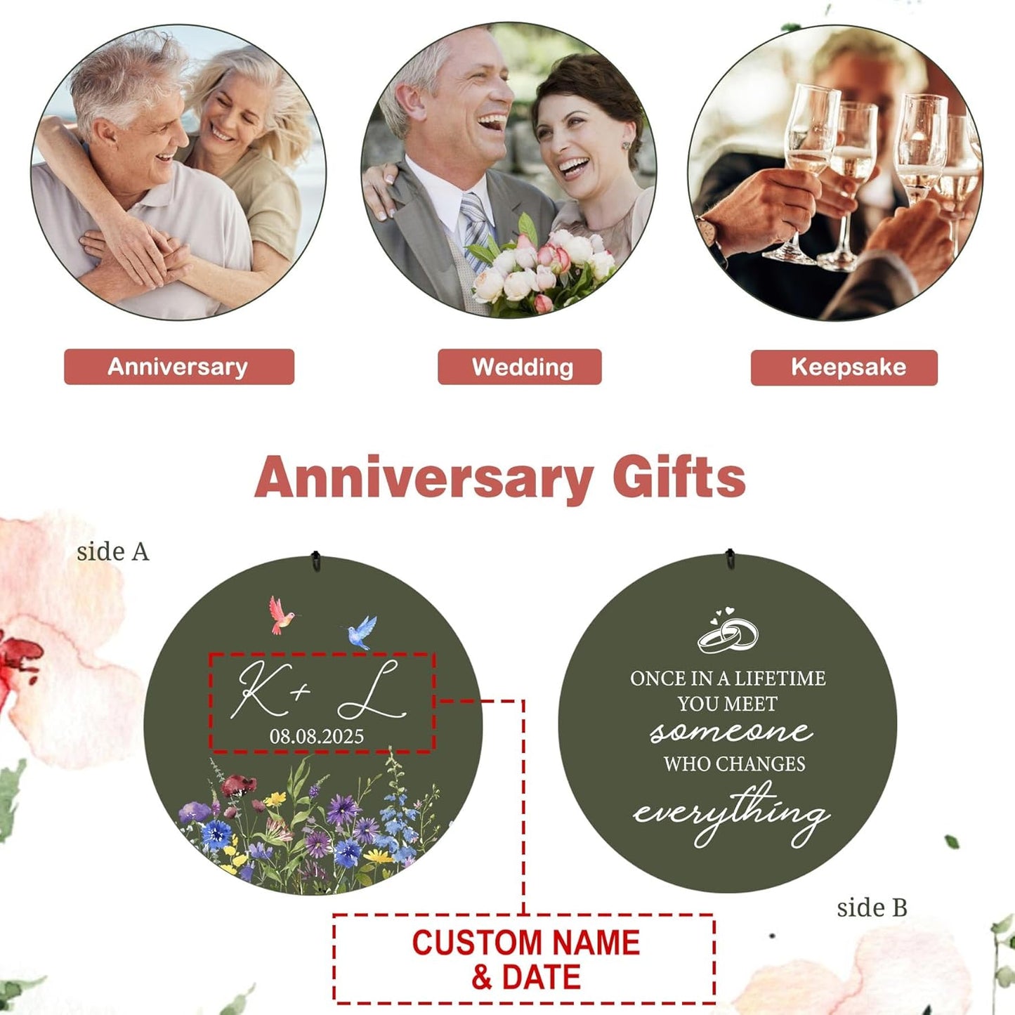 2025 Wedding Wind Chimes for Couple, Deep Tone Personalized Wind Chime, Wedding Gifts for Couples, Customized Windchime for Husband/Wife