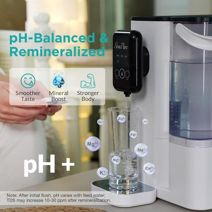 SimPure Y9A Countertop Reverse Osmosis Water Filter, Alkaline Remineralization 300 GPD 6 Stage Purification, RO Water Filtration System, Super Fast Filtering Portable Water Purifier