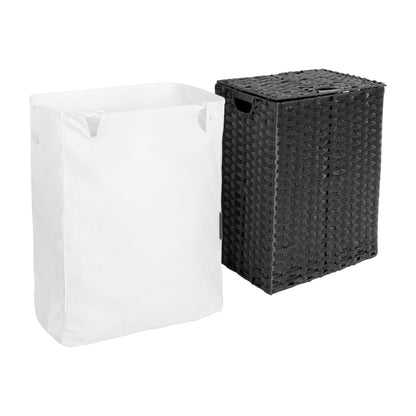 Seville Classics Premium Handwoven Portable Laundry Bin Basket with Carrying Handles, Household