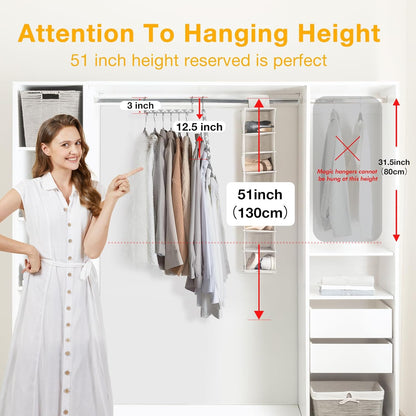 HOUSE DAY Space Saving Hangers for Clothes 6 Pack, Heavy Duty Hanger Organizer | 30 Lbs Capacity |, Metal Magic Hanger, Sturdy Multi Hangers, Closet Space Saver Closet Organizers and Storage