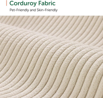 HONBAY Corduroy Sectional Sofa with Storage, U Shape Modular Sectional Sofa with Chaise, Modular Couches for Living Room, Beige