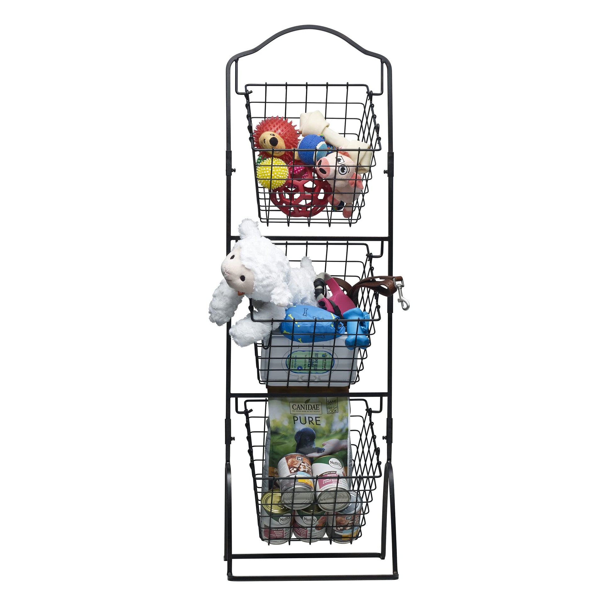Gourmet Basics by Mikasa 3-Tier Wire Market Basket, Antique Black Metal Kitchen Counter Organizer