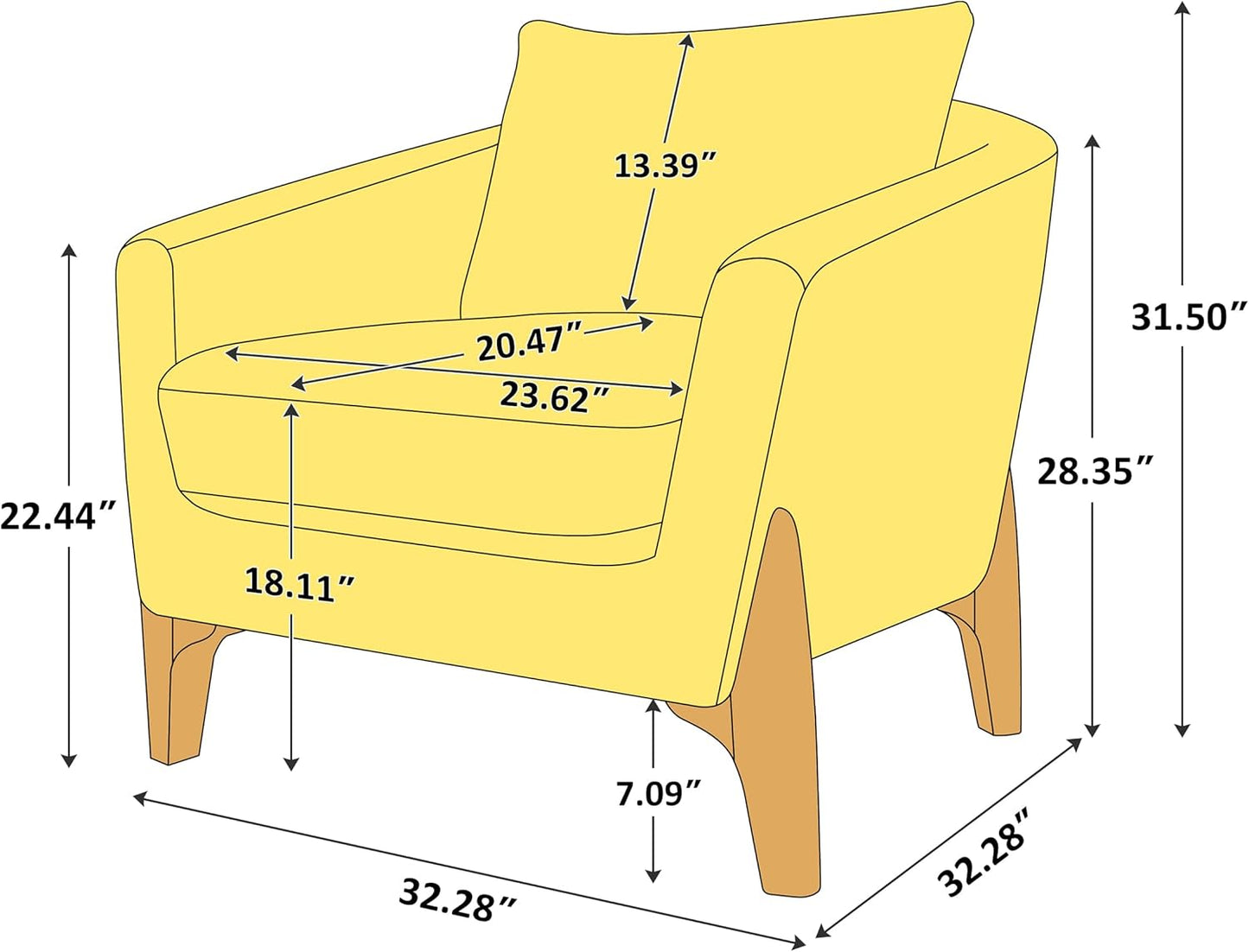 Accent Chair 31" Oversized Reading Chair Comfy Upholstered Boucle Lounge Armchair, Modern Living Room Chair with Back Pillow,Single Sofa Chair for Bedroom, Office (Grey)