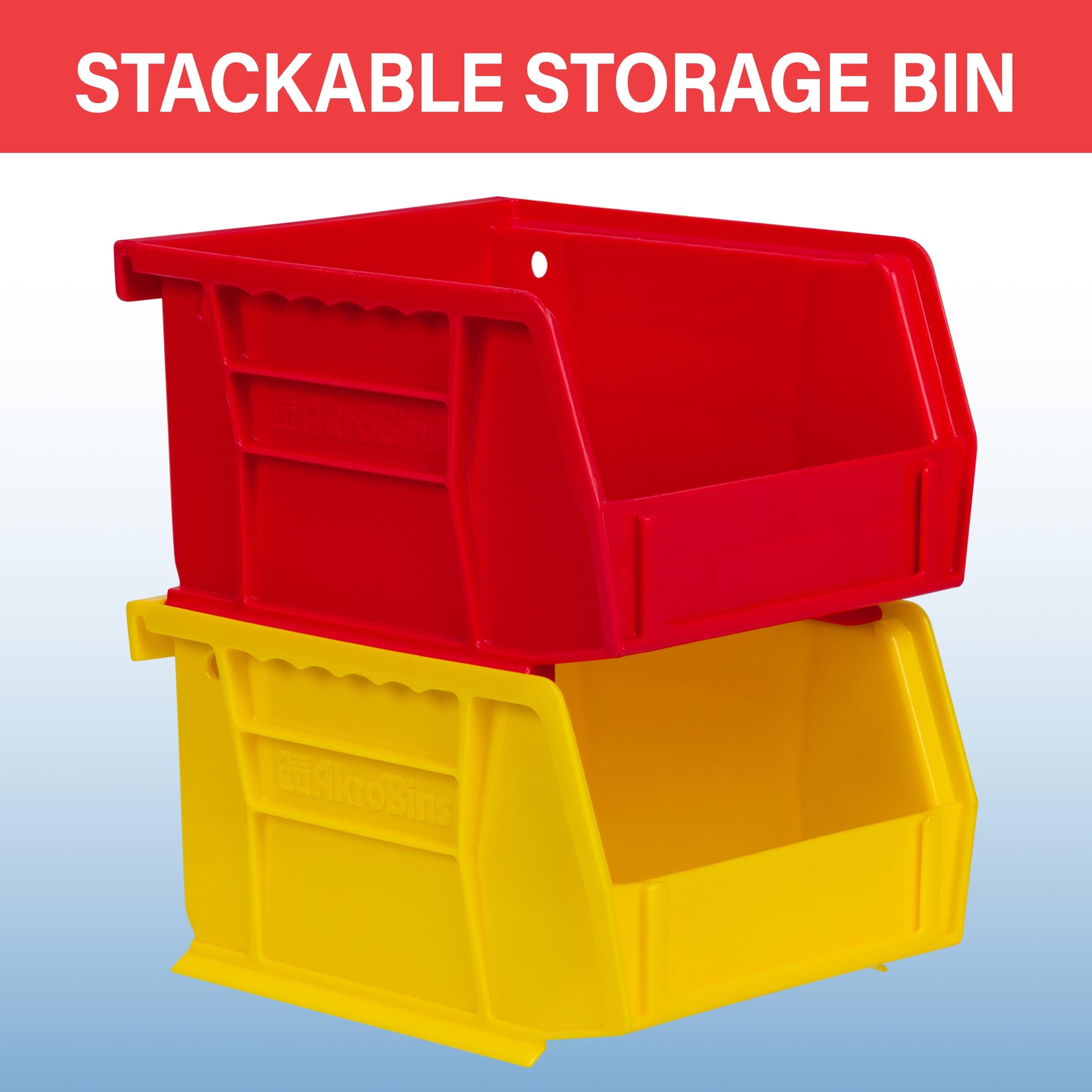 Akro-Mils 30210 AkroBins Plastic Storage Bins, Space-Saving Stackable Bins for Garage, Pantry