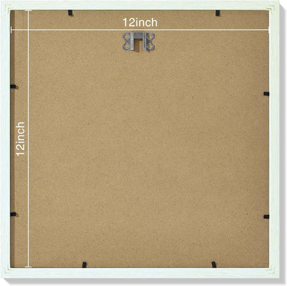 Vittanly 12x12 Picture Frames Set of 9, Shatter Resistant Plexiglass, Display 8x8 Pictures with Mat or 12x12 without Mat, Photo Frames for Wall Mount, Engineered Wood, Vintage Green