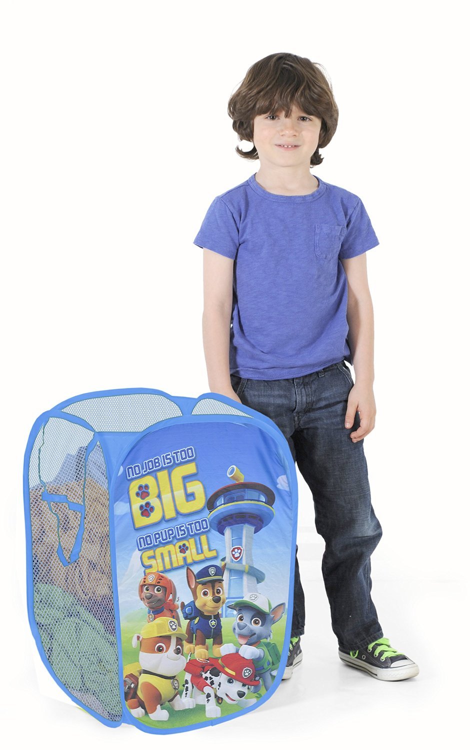 Nickelodeon Paw Patrol Pop Up Laundry Hamper with Durable Carry Handles,Kids Clothes Storage