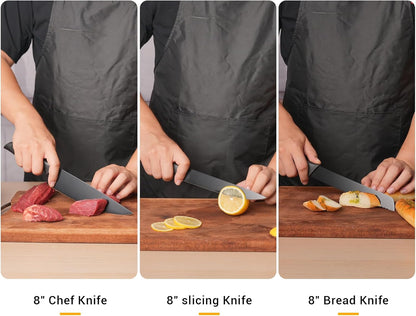 ZHANG XIAO QUAN SINCE 1628 15Pcs Knife Sets for Kitchen with Block,Knife Set with Built-in Sharpener Dishwasher Safe（Master A）