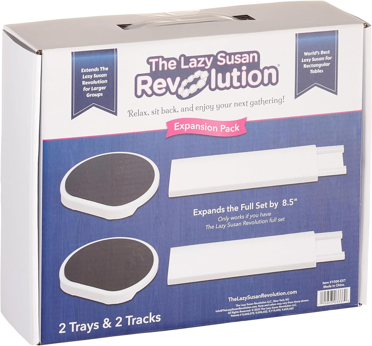 Expansion Pack - Dark Gray - 2 Straight Tracks and 2 Trays. Does not Work Without the Lazy Susan Revolution Full Set (Sold Separately).