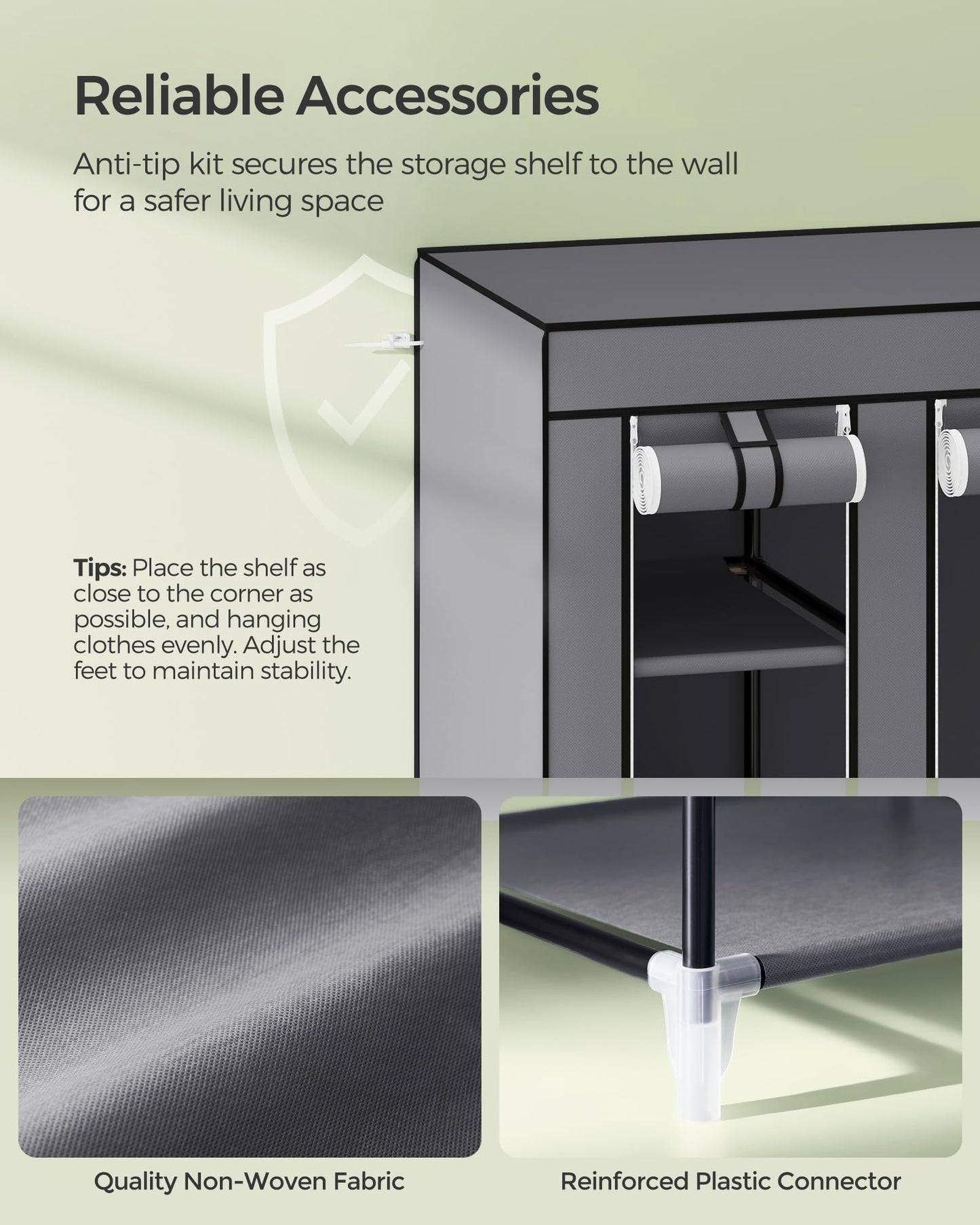 SONGMICS Closet Wardrobe, Portable Closet, Clothes Storage Organizer