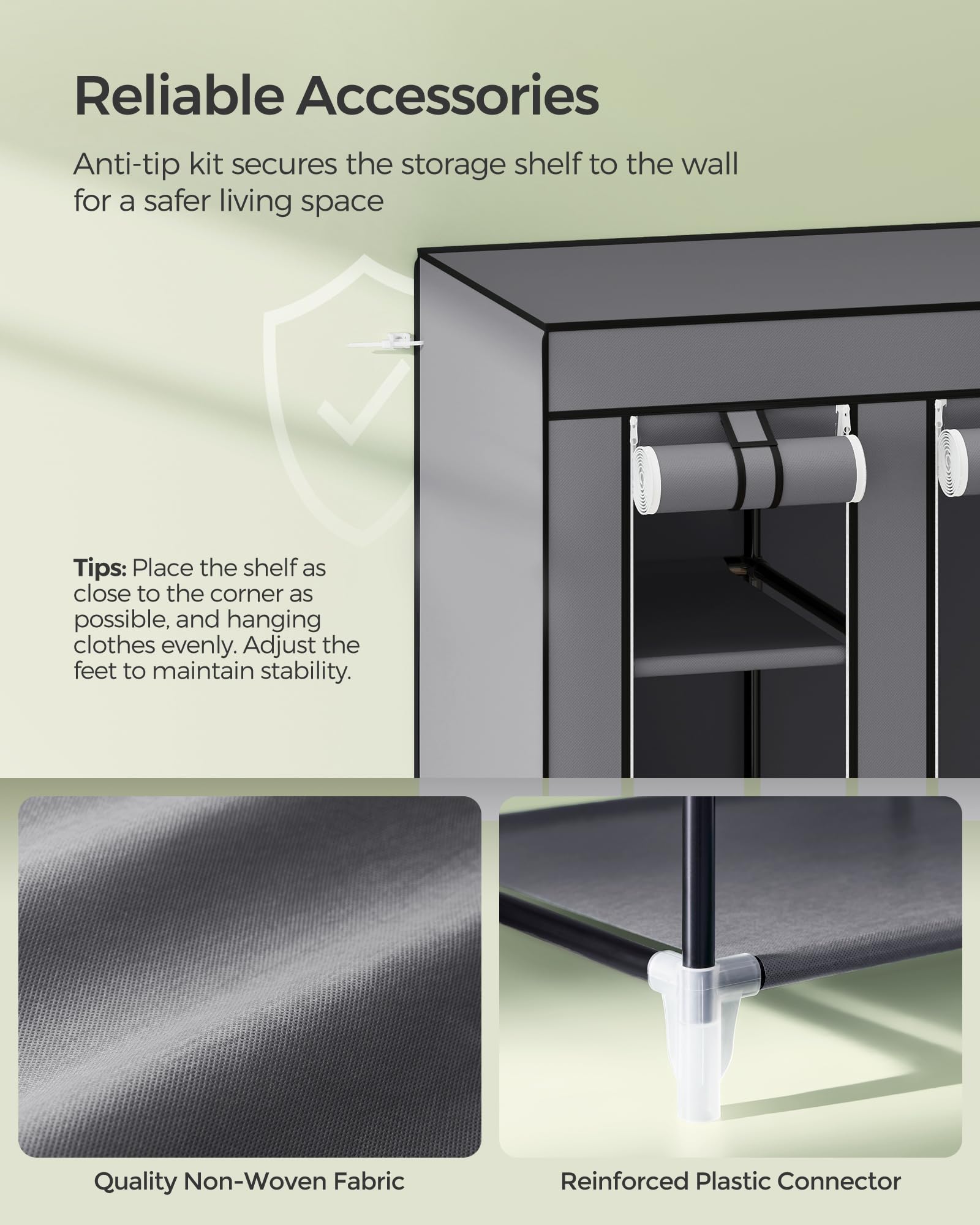 SONGMICS Closet Wardrobe, Portable Closet, Clothes Storage Organizer