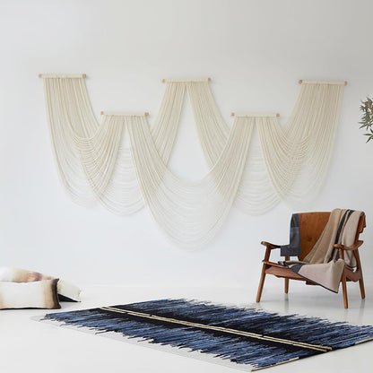 IOWER Macrame Wall Hanging Large Wall Home Decor Modern Fiber Wall Art Geometric Decoration Headboard Living Room Bedroom Backdrop