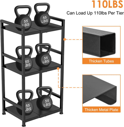 3-Tier Expandable Storage Shelves, 110LBS Heavy Duty Metal Shelving Unit, Adjustable Laundry Room Organization and Storage Shelf Rack,Ideal Narrow Bathroom Kitchen Laundry Room Organizer,Free-Standing