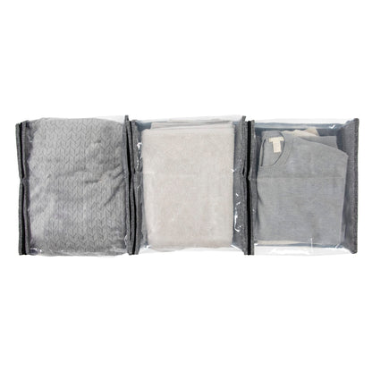 Household Essentials Under Bed Zippered Sweater Storage Bags with Clear Vision Panel, Set of 3