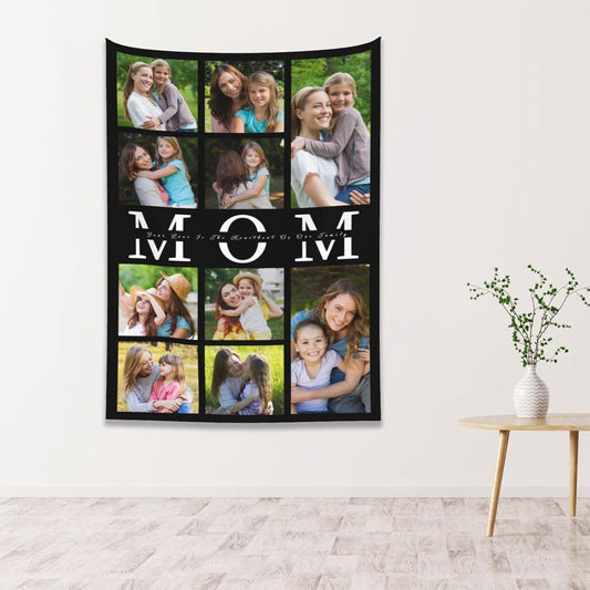 Custom Tapestry For Wall Bedroom Custom Backdrop Personalized Image Text Photo Customized Funny Tapestry Banners And Signs Mother's Day Vertical Tapestrys