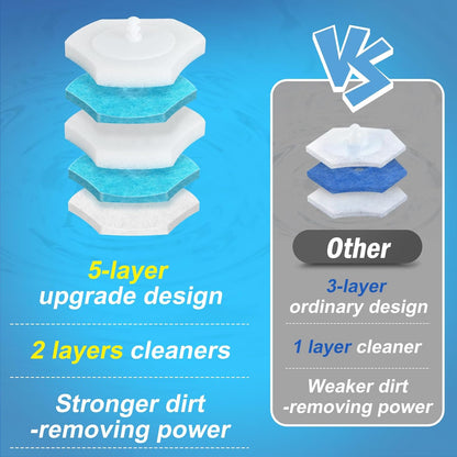 squish 2 Kit Disposable Toilet Brush with 32 Refills, Toilet Bowl Toilet Brush and Holder, Wall Mounted Toilet Brush with No Drilling Adhesive for Toilet Cleaning