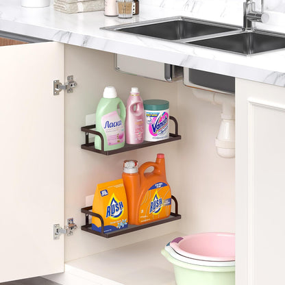 PUSDON Metal Wall Hanging Basket 2 Packs DIY Suitable for Multiple Scenes - Middle Bronze Hollowout