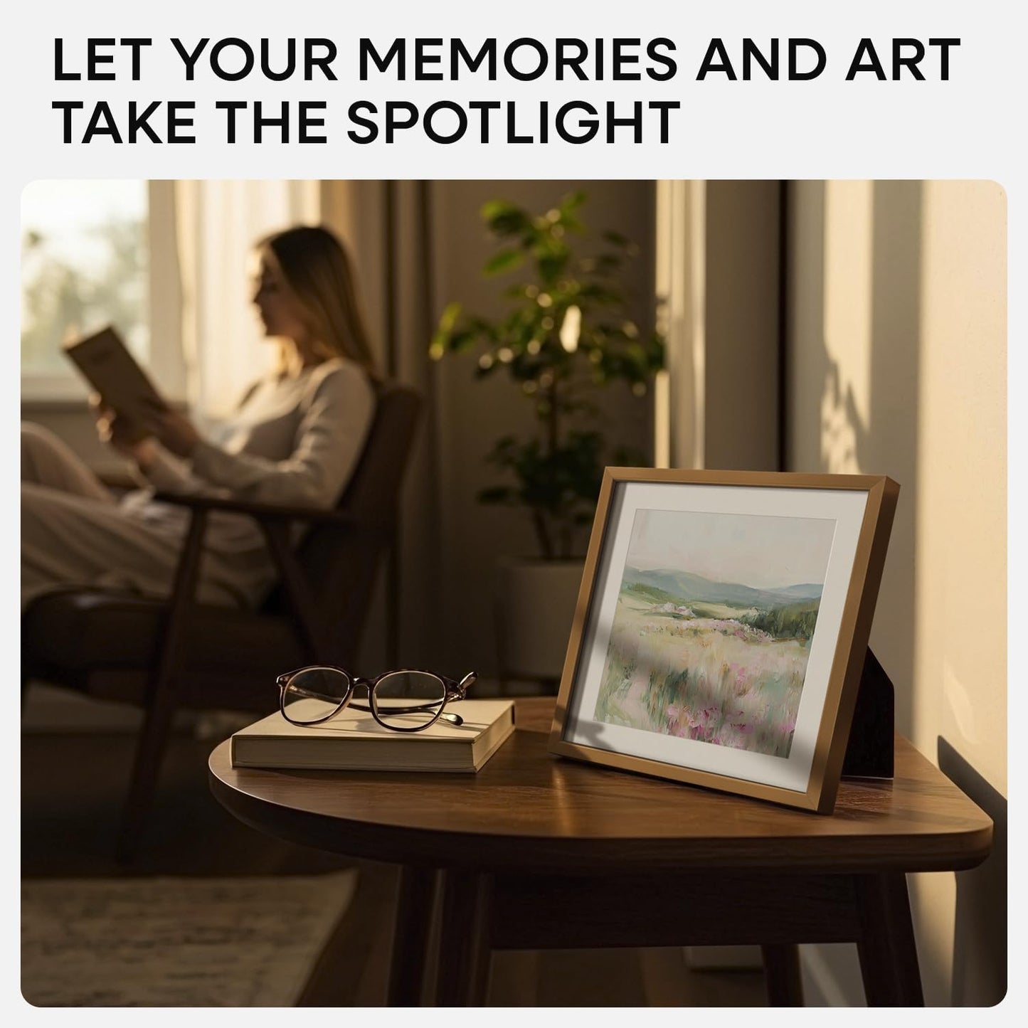 Homeforia 8x8 Picture Frames Bronze, High End Metal 8 x 8 Square Photo Frame with Mat 6 by 6, 8x8 Brass Frame Matted to 6x6 inch Print, 8by8 Wall or Tabletop Frames, Tempered Glass, Wall Kit, Set of 1