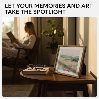 Homeforia 8x8 Picture Frames Bronze, High End Metal 8 x 8 Square Photo Frame with Mat 6 by 6, 8x8 Brass Frame Matted to 6x6 inch Print, 8by8 Wall or Tabletop Frames, Tempered Glass, Wall Kit, Set of 1