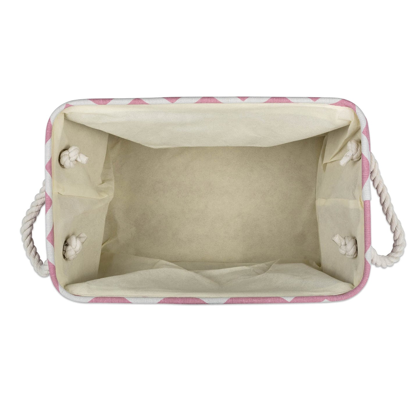DII Polyester Container with Handles, Chevron Storage Bin, Medium, Rose