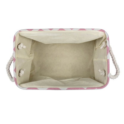 DII Polyester Container with Handles, Chevron Storage Bin, Medium, Rose