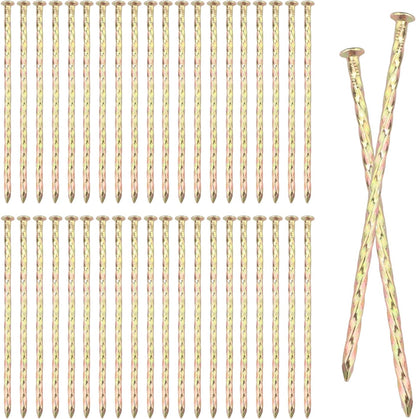 80 PCS 6 Inch Spiral Metal Galvanized Landscape Spikes, Galvanized Non-Rust Metal Garden Stakes, Garden Nails for Artificial Turf, Weed Barrier, Tent, Carpentry and More, by GENHAKON.