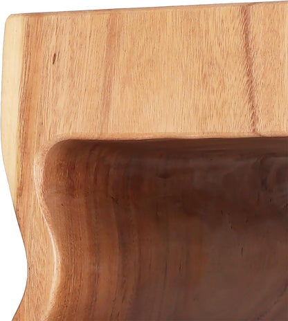 Rutledge & King Mid Century Modern Boho Chic Round Wooden End Table - 12.6" x 12.6" x 17.7" - Light Brown Suar Wood Top - Clear Coat Finish