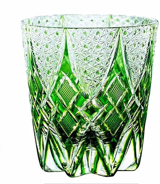 JEKE Edo style Hand Carved Drinking Glass Crystal Whisky Glass 340ml Tumbler For Whiskey