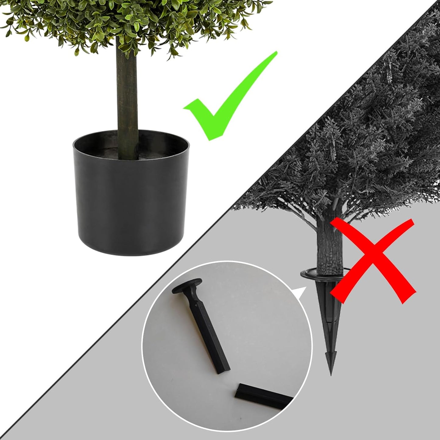 2 Pack 24.5inch Artificial Topiary Ball Plants, Faux Boxwood Ball in Pot, Fake Outdoor Plant for Front Door Decor, Home Decor, Garden, Wedding Decor