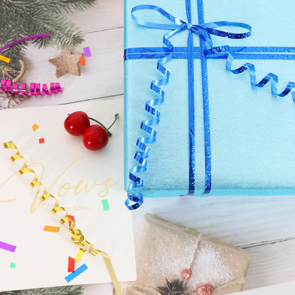 BEISHIDA 500 Yards Blue Crimped Curling Ribbon Balloon String, Shiny Metallic Ribbon Roll for Gift Wrapping for Birthday Party Festival Art Craft Decor Florist Flowers Decoration