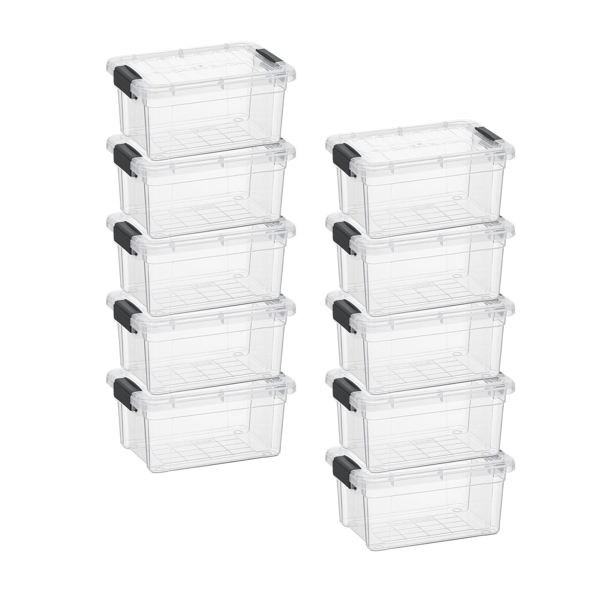 Superio Clear Storage Box with Lid, 3.5 Quart Plastic Container Bins for Organizing, Stackable