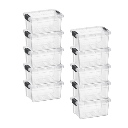 Superio Clear Storage Box with Lid, 3.5 Quart Plastic Container Bins for Organizing, Stackable