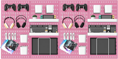 Pegboard Combination Kit, 25.2" x 50.4" Wall Mounted Storage Set with 8 Pegboards & 40 Accessories Hanging, Peg Boards Organizer