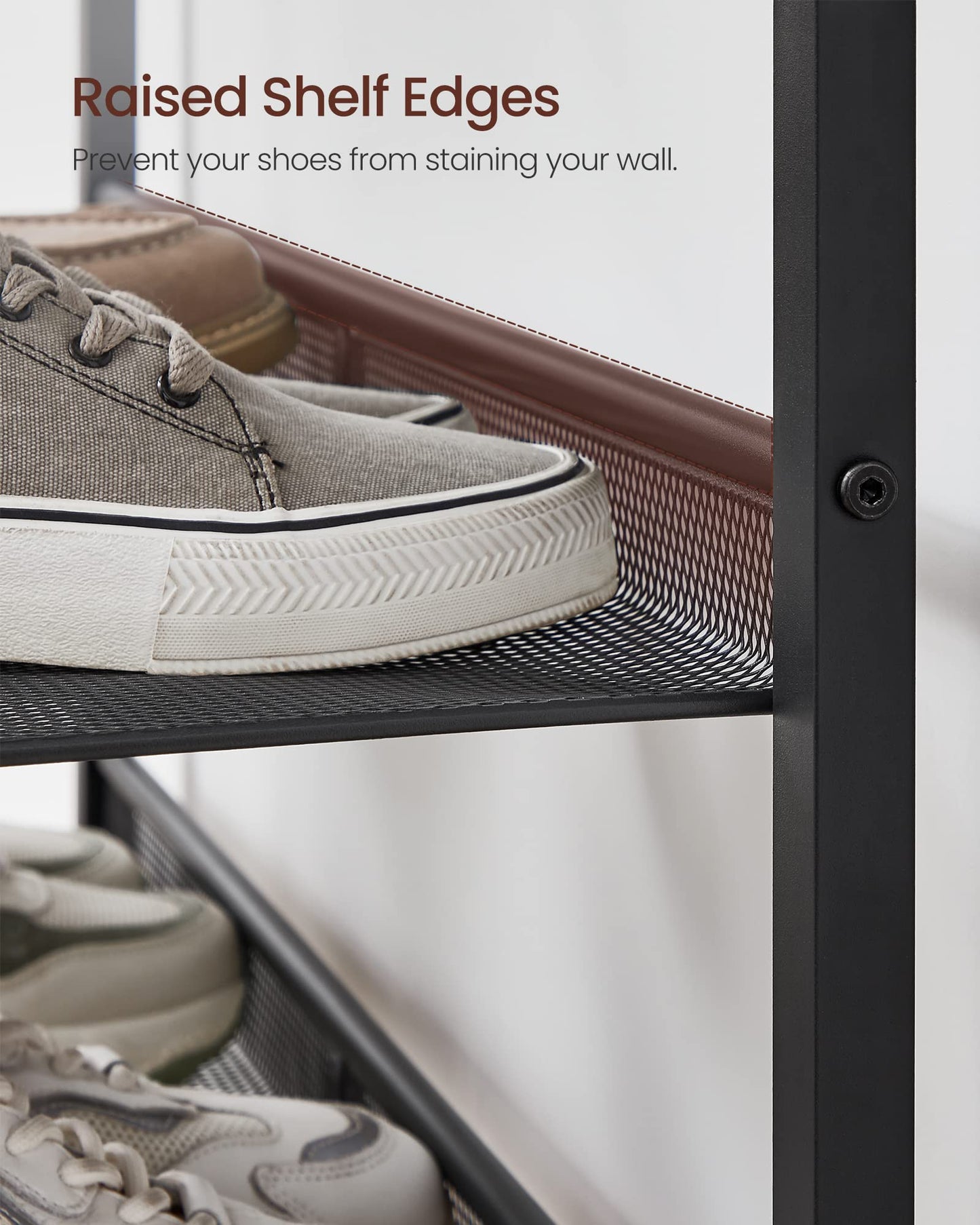 VASAGLE Shoe Rack for Entryway, Freestanding, Adjustable, Industrial