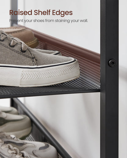 VASAGLE Shoe Rack for Entryway, Freestanding, Adjustable, Industrial