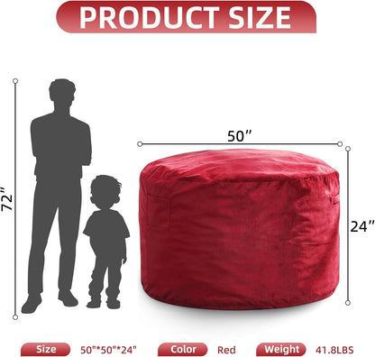 Hobestluk 5FT Bean Bag Chair Giant Bean Bag Chairs for Adults Large Bean Chairs with Removable Cover, Beanbag Chair with Filler, Adult Bean Bag Chairs for Living Room, Bedroom