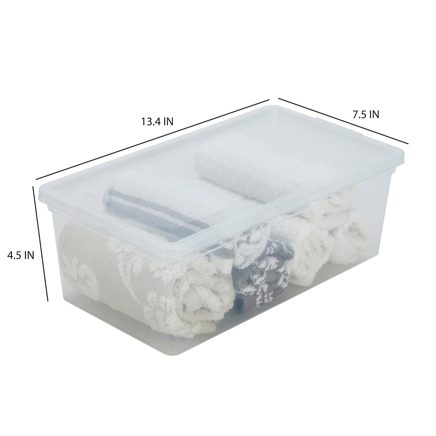 Simplify Storage Bins with Lids | Dimensions: 13.23"x 7.5"x 4.5" |6 Pack| Stackable | Nestable Bins