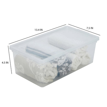 Simplify Storage Bins with Lids | Dimensions: 13.23"x 7.5"x 4.5" |6 Pack| Stackable | Nestable Bins