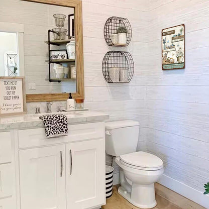 Vintage Farmhouse Bathroom Metal Tin Signs Rustic Flower Country Wall Art Decor 8X12 Inches